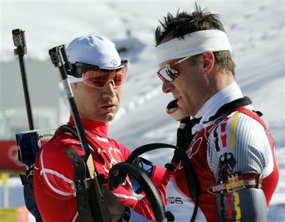 BJOERNDALEN Ole Einar, , FISCHER Sven. Torino 2006 Men Individual