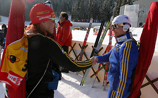 ZIDEK Anna Carin, , WILHELM Kati. Pokljuka 2006 Women Sprint