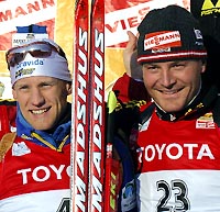 BERGMAN Carl Johan, , FISCHER Sven. Kontiolahti 2006 Men Sprint