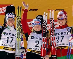 BECK Martina, , VINOGRADOVA Ekaterina, , PONZA Michela. Holmenkollen 2006 Women Sprint