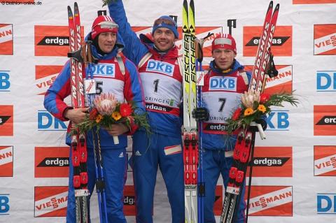 YAROSHENKO Dmitry, , KRUGLOV Nikolay, , TCHOUDOV Maxim. Oberhof 2007 Men Pursuit