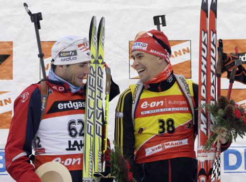 GREIS Michael, , POIREE Raphael. Lahti 2007. Sprint men.