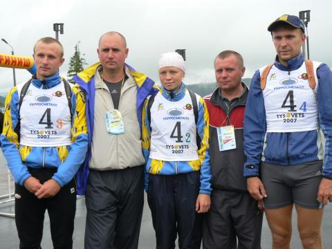 BEREZHNOY Oleg, , BILANENKO Olexander, , PYSARENKO Lyudmyla. Tysovets 2007. Mixed relay