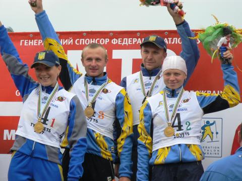 BEREZHNOY Oleg, , BILANENKO Olexander, , KRYKONCHUK Svetlana, , PYSARENKO Lyudmyla. Tysovets 2007. Mixed relay