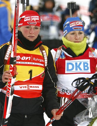 BECK Martina, , HENKEL Andrea. World Championship 2008. Ostersund. Mass. Women.