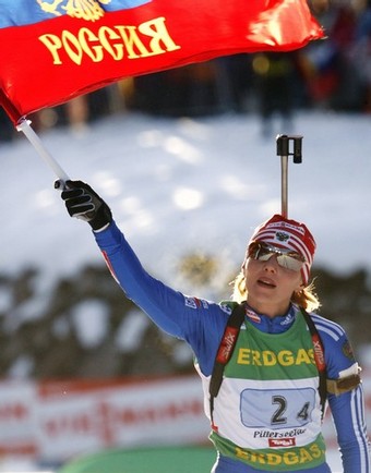AKHATOVA Albina. Hochfilzen 2008. Relay races.