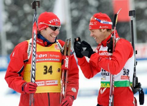 HANEVOLD Halvard, , SVENDSEN Emil Hegle. Antholz 2009 Sprint Men