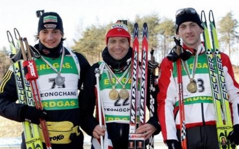BJOERNDALEN Ole Einar, , FAK Jakov, , STEPHAN Christoph. World Championship 2009. Individual. Men.