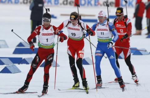 BJOERNDALEN Ole Einar, , SUMANN Christoph, , TCHEREZOV Ivan, , LANDERTINGER Dominik. World championship 2009. Mass. Men.