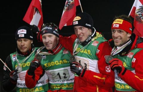 EDER Simon, , MESOTITSCH Daniel, , SUMANN Christoph, , LANDERTINGER Dominik. World Championship 2009. Relay. Men.