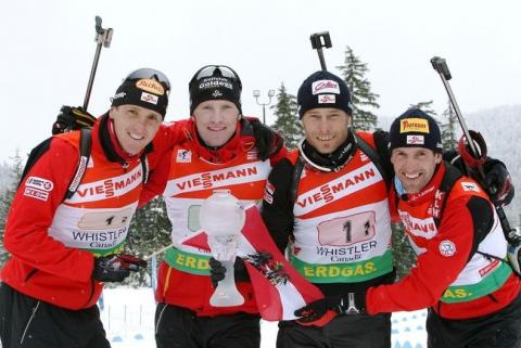 EDER Simon, , MESOTITSCH Daniel, , PINTER Friedrich, , SUMANN Christoph. Vancouver 2009. Men relay.