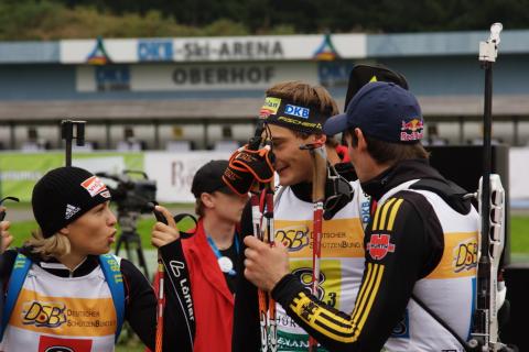 ROESCH Michael, , NEUNER Magdalena, , STEPHAN Christoph. Oberhof 2009. Summer world championship. Mixed relay. Men and women.