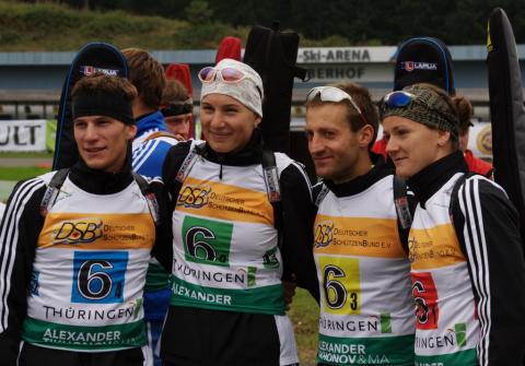 HURAJT Pavol, , SIMOCKO Dusan, , KUZMINA Anastasia, , GEREKOVA Jana. Oberhof 2009. Summer world championship. Mixed relay. Men and women.