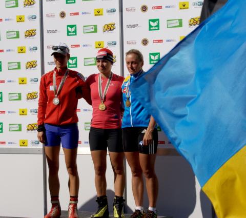 GREGORIN Teja, , KHVOSTENKO Oksana, , NEUNER Magdalena. Oberhof 2009. World summer championship. Pursuit. Women.