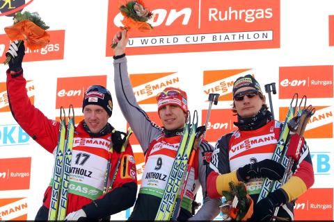 LANDERTINGER Dominik, , STEPHAN Christoph, , PEIFFER Arnd. Antholz 2010. Sprint. Men.