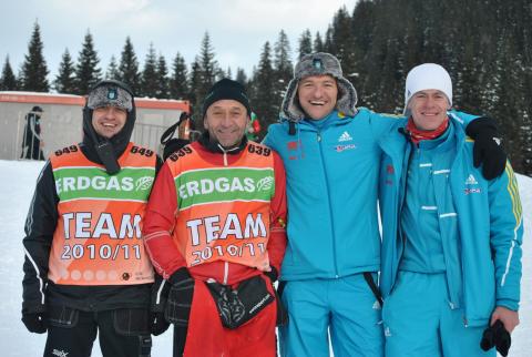 RUDENCHYK Vitaliy, , ZAROVNII Alexander, , MIKHAYLENKO Sergey, , SEMENOV Oleksandr. Pokljuka 2010. Mixed relay