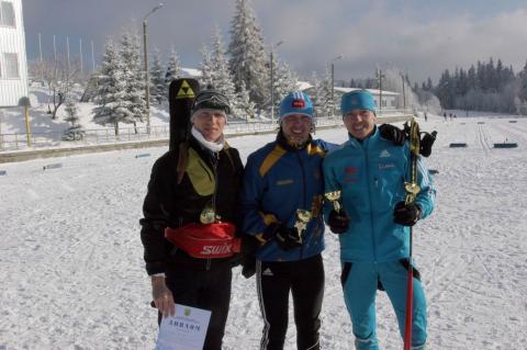 VOZNIAK Andriy, , BOGAY Andry, , KOZLOVSKYY Vitaliy. Ukrainian Biathlon Cup, December 2010. Tysovets