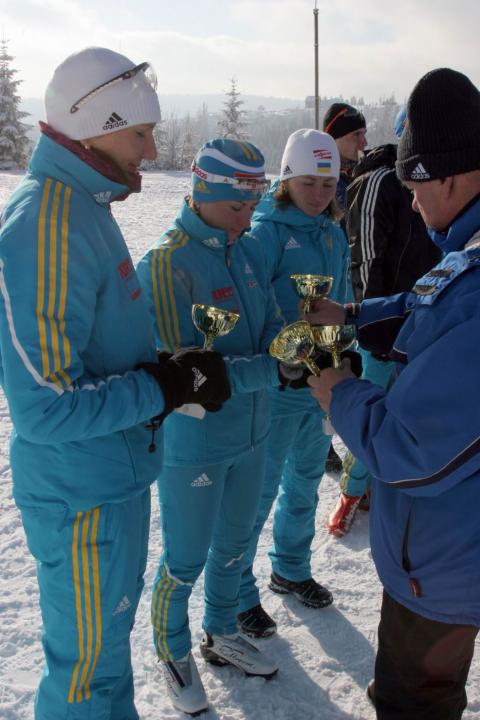 SEMERENKO Valj, , SEMERENKO Vita, , BILOSYUK Olena. Ukrainian Biathlon Cup, December 2010. Tysovets