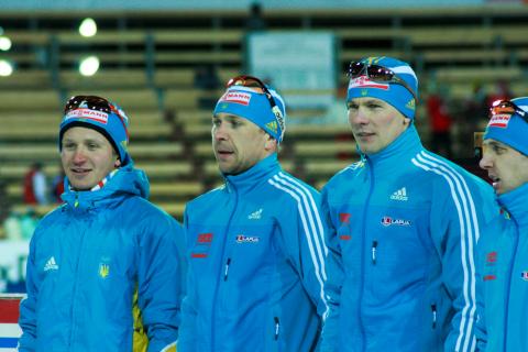 BILANENKO Olexander, , DERYZEMLYA Andriy, , SEDNEV Serguei, , SEMENOV Serhiy. World championship 2011. Relay. Men