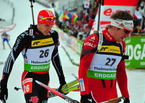 SVENDSEN Emil Hegle, , PEIFFER Arnd. Holmenkollen 2011. Sprint. Men