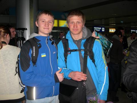 SEMENOV Serhiy. Meeting of the biathlon team of Ukraine. Kyiv, Boryspil airport, 21.03.2011