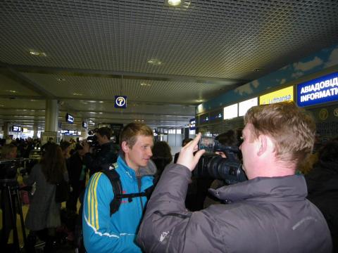 Meeting of the biathlon team of Ukraine. Kyiv, Boryspil airport, 21.03.2011