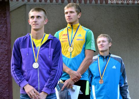 SEMENOV Serhiy, , ALENISHKO Vladimir, , PIDRUCHNUY Dmytro. Summer open championship of Ukraine 2013. Sprint. Awards Ceremony