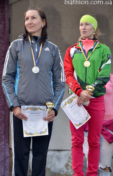 DOMRACHEVA Darya, , BILOSYUK Olena. Summer open championship of Ukraine 2013. Sprint. Awards Ceremony