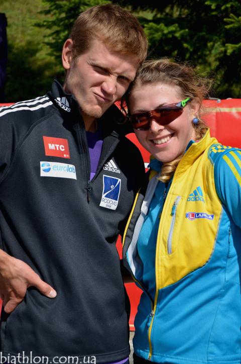 SEMENOV Serhiy, , DZHIMA Yuliia. Summer open championship of Ukraine 2013. Pursuit. Awards Ceremony