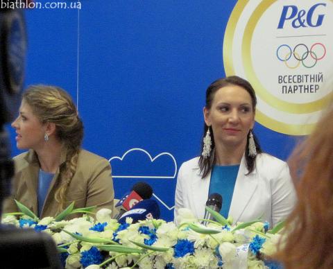 BILOSYUK Olena, , DZHIMA Yuliia. Ukrainian women biathlon team, P&G promo