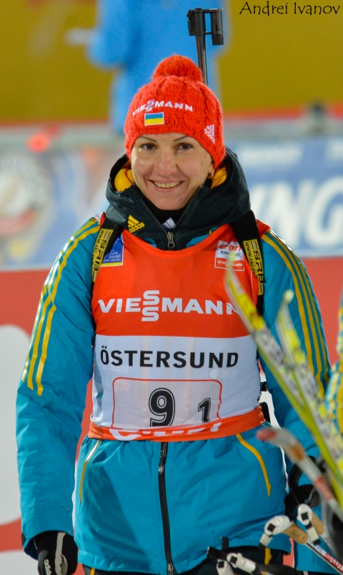 BILOSYUK Olena. Ostersund 2013. Ukraine 3rd in mixed relay
