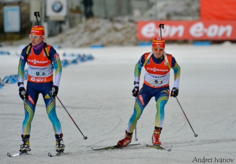 SEMERENKO Valj, , SEMENOV Serhiy. Ostersund 2013. Ukraine 3rd in mixed relay