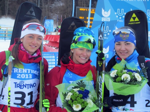 NOWAKOWSKA Weronika , , HOJNISZ-STAREGA Monika, , AKIMOVA Tatiana. Universiade 2013. Sprint and pursuit
