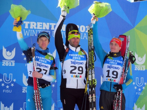 KILCHYTSKYY Vitaliy, , PETROVIC Milanko, , PIDRUCHNUY Dmytro. Universiade 2013. Sprint and pursuit