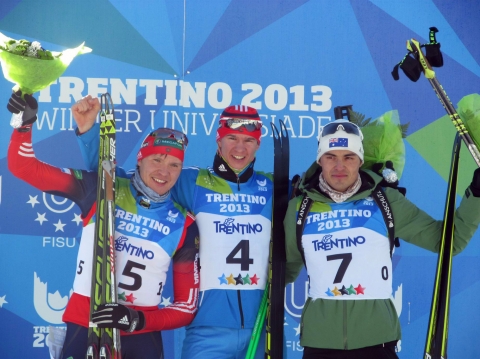 KLYACHIN Sergey, , ALMOUKOV Alexei, , PECHENKIN Aleksandr. Universiade 2013. Sprint and pursuit