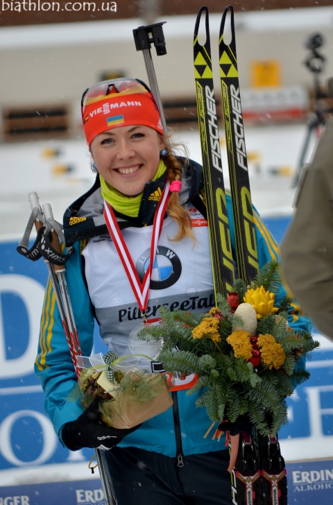 DZHIMA Yuliia. Hochfilzen 2013. Sprint (women)