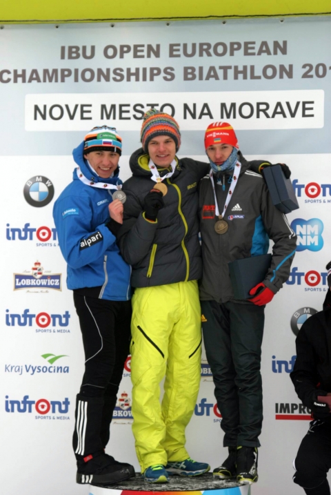 TISHCHENKO Artem, , ZAHKNA Rene, , ALEKHIN Ivan. Nove Mesto 2014. Individuals (junior)