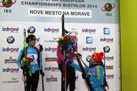 PADIAL HERNANDEZ Victoria, , OLSBU ROEISELAND Marte, , BONDAR Yana. Nove Mesto 2014. Sprints and junior training