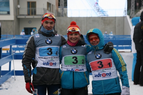 BRYHYNETS Yuliya, , ZHURAVOK Yuliya, , TISHCHENKO Artem. Nove Mesto 2014. Junior mixed relay