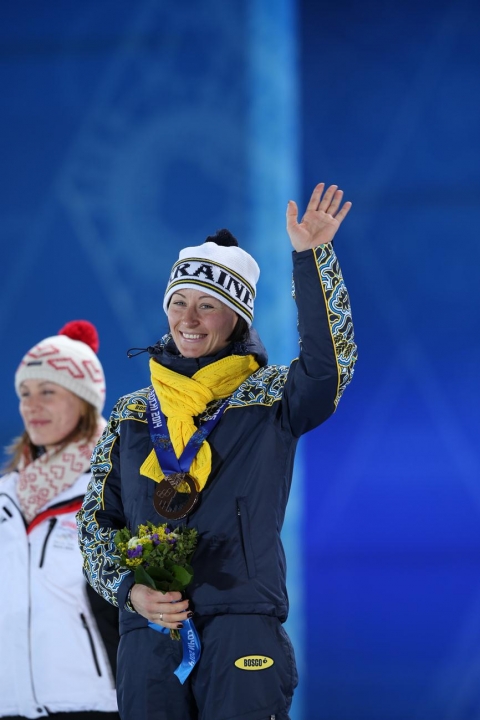 SEMERENKO Vita. Sochi 2014. Women\'s sprint award ceremony