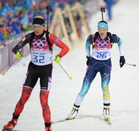 KOCHER Zina, , BILOSYUK Olena. Sochi 2014. Pursuit. Women
