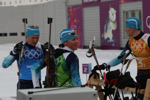SEMENOV Serhiy, , PANFILOVA Mariya. Sochi 2014. Mixed relay