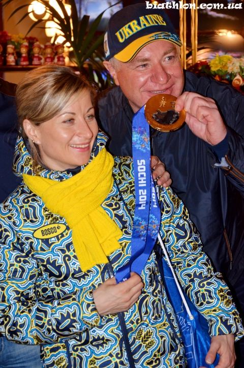 SEMERENKO Valj, , BRYNZAK Volodymyr. Sochi 2014. Golden relay award ceremony