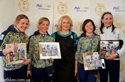 SEMERENKO Valj, , SEMERENKO Vita, , BILOSYUK Olena, , DZHIMA Yuliia. Sochi 2014. P&G family house