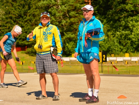 ZOTS Nikolay, , Shamraj Grigoriy. Ukrainian women biathlon team training in Otepaa (July 2014)