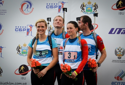 MORAVEC Ondrej, , SLESINGR Michal, , VITKOVA Veronika, , KOUKALOVA Gabriela. Tyumen 2014. Summer WCH. Mixed relay.