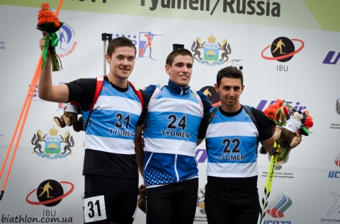 SINAPOV Anton, , VOJIK Tomas, , JANIK Mateusz. Tyumen 2014. Summer WCH. Sprints. Juniors