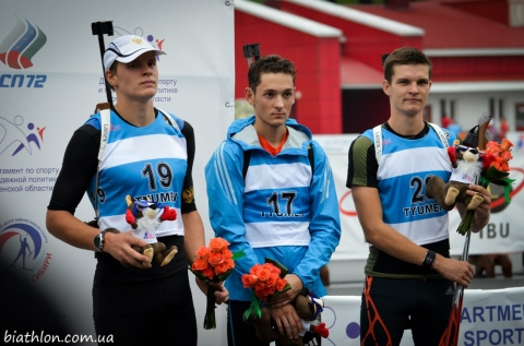 TISHCHENKO Artem, , ZAHKNA Rene, , ELISEEV Matvey. Tyumen 2014. Summer WCH. Sprints. Juniors