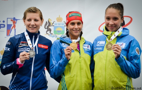 NIGMATULLINA Uliana, , CHARVATOVA Lucie, , ILCHENKO Kristina. Tyumen 2014. Summer WCH. Sprints. Juniors