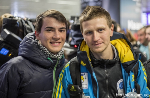 SEMENOV Serhiy. Meeting ukrainian team in the airport (23.03.2015)
